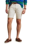 Polo Ralph Lauren Military Flat Front Stretch Cotton Chino Shorts In Classic Stone