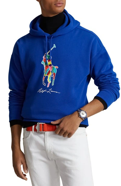 Polo Ralph Lauren Big Pony Fleece Hoodie In Sapphire Star