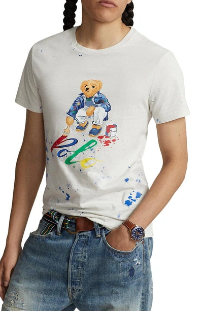 Polo Ralph Lauren Painter Bear Graphic T-shirt In Nevis Paint Bear