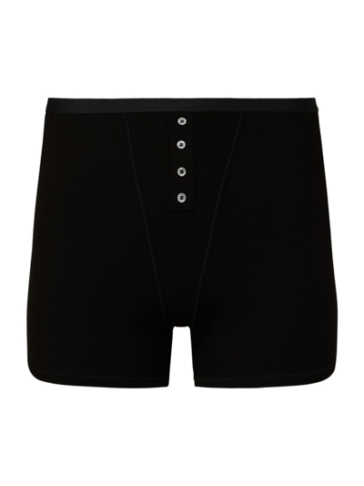 Weworewhat Women's Henley Boy Shorts In Black