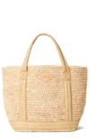 Mz Wallace Small Raffia Tote In Camel