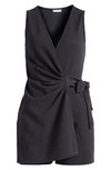 Tommy Bahama Island Cays Cover-up Wrap Romper In Black