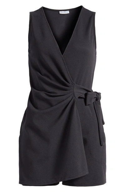 Tommy Bahama Island Cays Cover-up Wrap Romper In Black