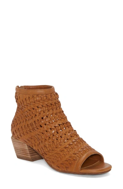 Lucky Brand Mofira Open Toe Bootie In Tan Leather