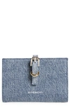 Givenchy Voyou Denim Bifold Wallet In Medium Blue