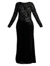 TADASHI SHOJI WOMEN'S LACE & VELVET GOWN