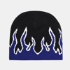 Vigor Street Dance Cap Skull Beanie Flames Knitted Hat In Blue