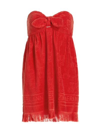 Zimmermann Red Alight Strapless Dress