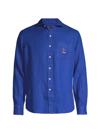 Polo Ralph Lauren Men's Nautical Linen Long-sleeve Sport Shirt In Sapphire