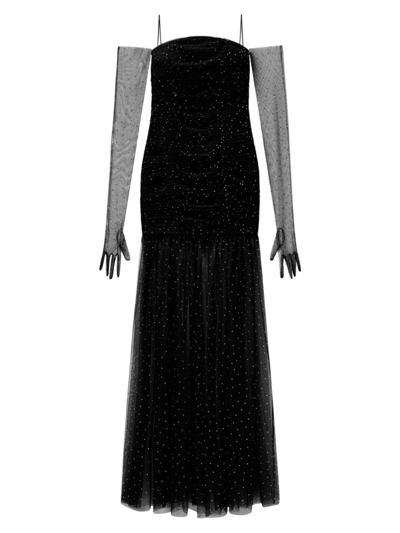 Rebecca Vallance Women's Lilah Shimmer Strapless Gown In Black