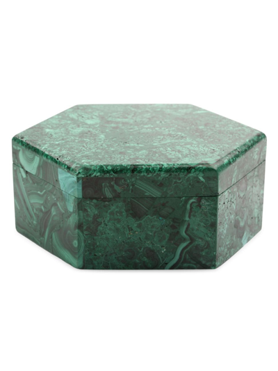 Jia Jia Malachite Hexagon Jewelry Box In Green
