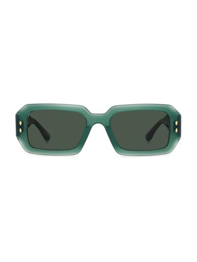 Isabel Marant Women's 53mm Rectangle Sunglasses In Green/green Solid