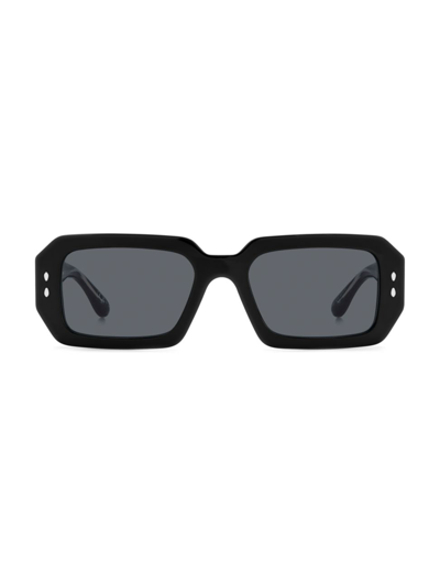Isabel Marant Logo Acetate Rectangle Sunglasses In Black
