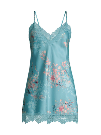 In Bloom Women's Fernwood Floral & Lace Slip In Adriatic Blue