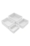 Sorbus Set Of 4 Woven Rope Baskets In White