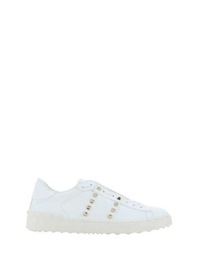 Valentino Garavani Rockstud Sneakers In Bianco/bianco