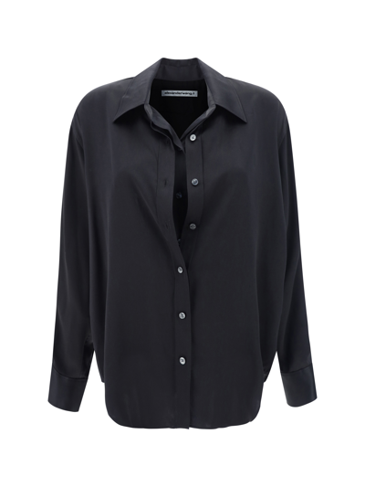 Alexander Wang Silk Shirt In Black