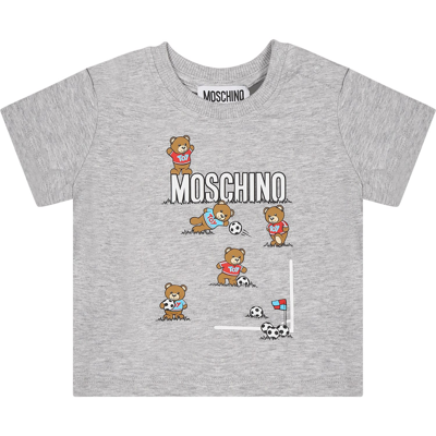 Moschino Grey T-shirt For Baby Boy With Logo