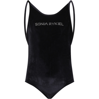 Rykiel Enfant Kids' Black Swimsuit For Girl With Logo