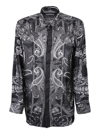 Philipp Plein Paisley Printed Long-sleeved Shirt In Black