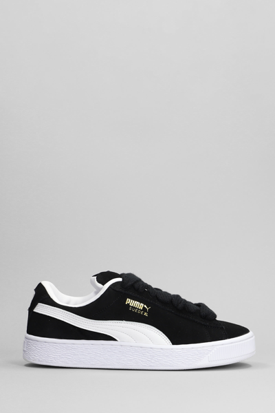 Puma Suede Xl Trainers In Black Suede In Black White