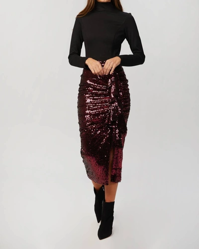 In The Mood For Love Demi Dress In Black/burgundy