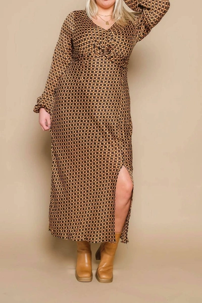 Minkpink Valentina Maxi Dress In Multi In Brown