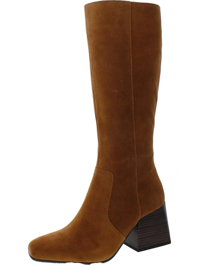 Aqua College Tori Womens Suede Side Zip Knee-high Boots In Brown
