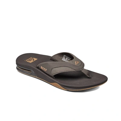 Reef Men's Fanning Thong Sandals With Bottle Opener In Black