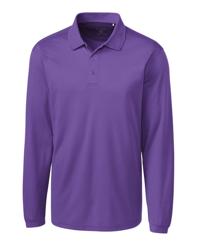 Clique Men's L/s Ice Pique Polo Shirt In Purple