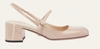 PRADA WOMEN'S PATENT LEATHER MARY JANE SLINGBACK PUMPS SHOES IN NUDE