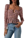 Astr Womens Peplum Blouse In Black