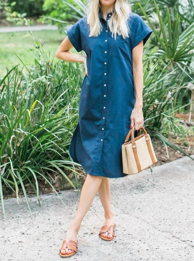 Navybleu Blake Long Utility Dress In Navy In Blue
