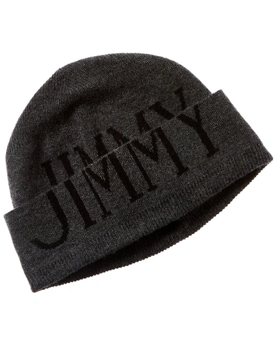 Jimmy Choo Jc Logo Wool & Cashmere-blend Beanie In Black