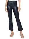 PAIGE CLAUDINE WOMENS FAUX LEATHER FLARE ANKLE JEANS
