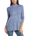 Nic + Zoe Petite Sun Turn Heathered Turtleneck Sweater In Blue