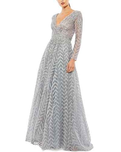 Mac Duggal A-line Gown In Grey