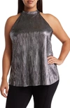 TASH AND SOPHIE PLEATED FOIL TOP