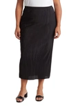 Tash And Sophie Plissé Midi Skirt In Black