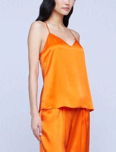 L Agence Kylee Racer Tank Top In Golden Poppy In Orange