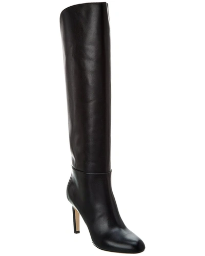 Jimmy Choo Alizze 85 Leather Knee-high Boots In Black