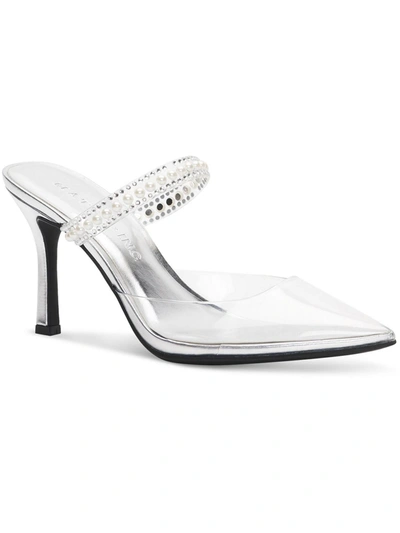 Inc Cindy Womens Embellished Slip-on Mules In Silver