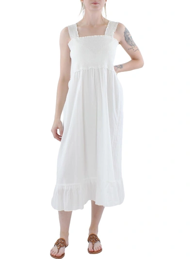 Nic + Zoe Womens Cotton Maxi Midi Dress In White