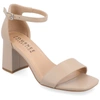 Journee Collection Valenncia Ankle Strap Sandal In Beige