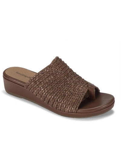 Baretraps Abey Womens Woven Slip On Wedge Sandals In Brown