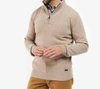 Barbour Nelson Essential Lambswool Quarter-zip Sweater In Brown