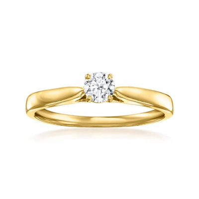 Ross-simons Lab-grown Diamond Solitaire Ring In 18kt Gold Over Sterling In Silver