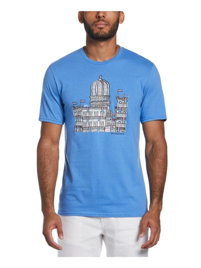 Cubavera Mens Crewneck Graphic Graphic T-shirt In Blue