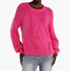 NIC + ZOE CRAFTED CABLES SWEATER IN PINK MULTI