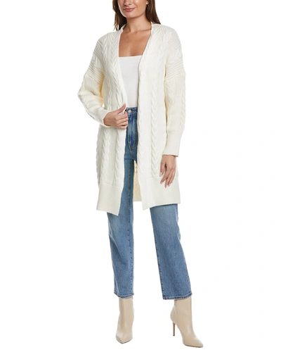 Madison Miles Cable Cardigan In White